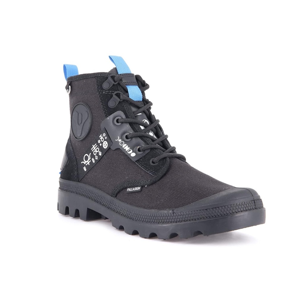 Palladium unisex Black and Blue Boots